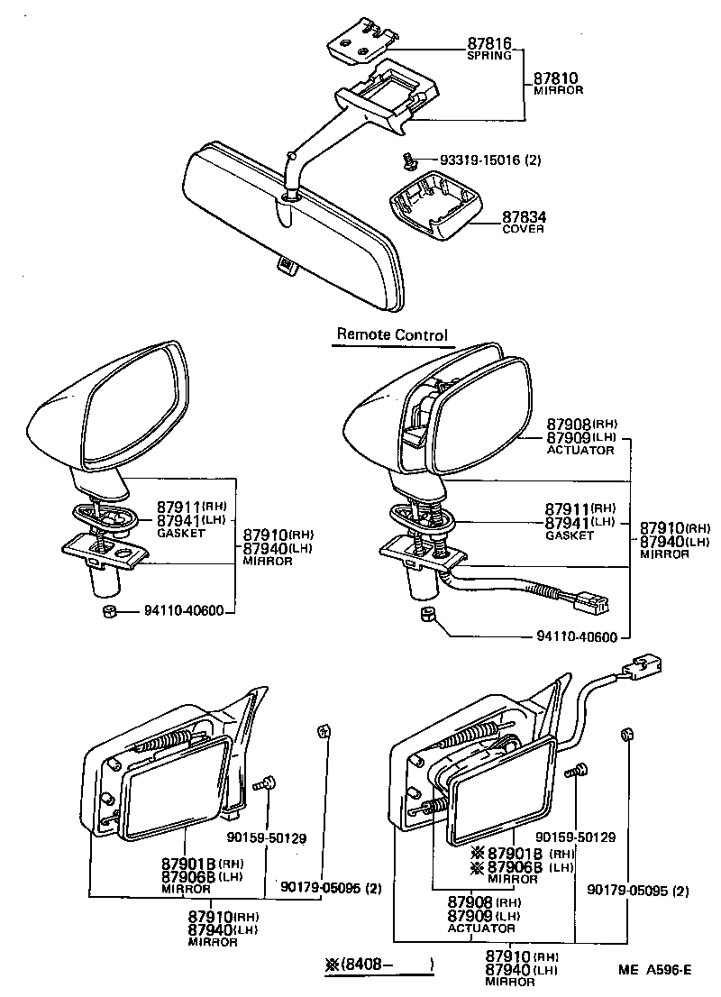 87908-14130 ACTUATOR ASSY, OUTER MIRROR, RH product image