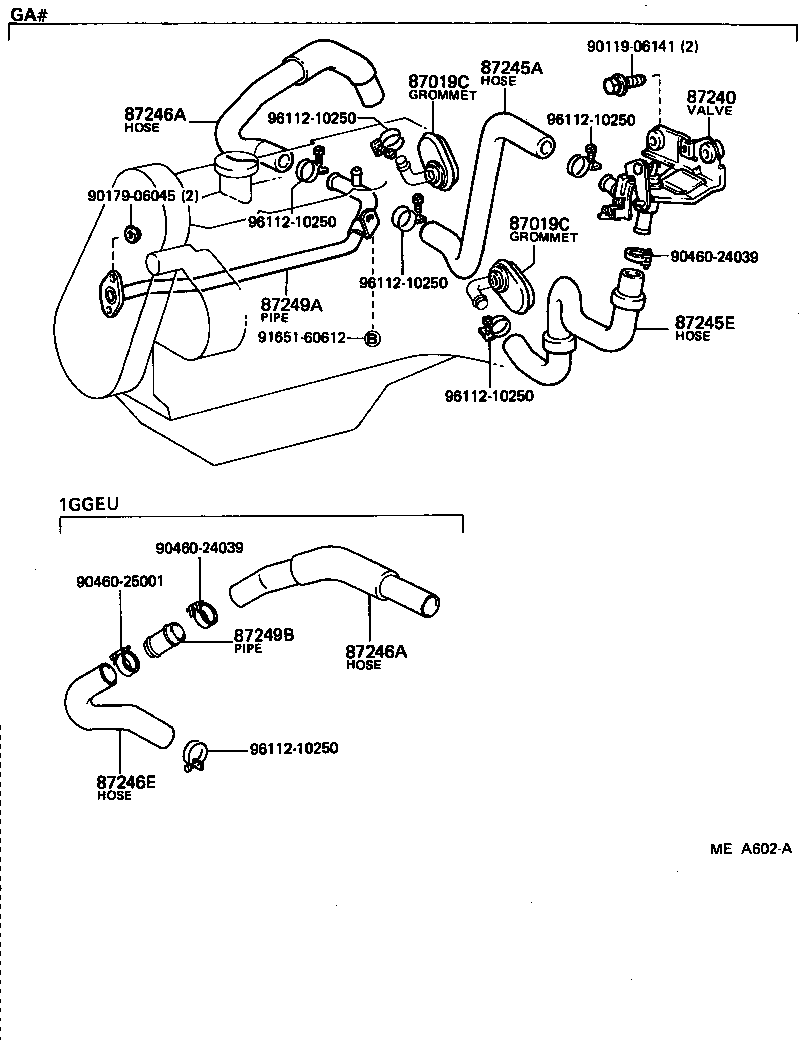 87209-24020 HOSE, HEATER WATER, INLET A product image