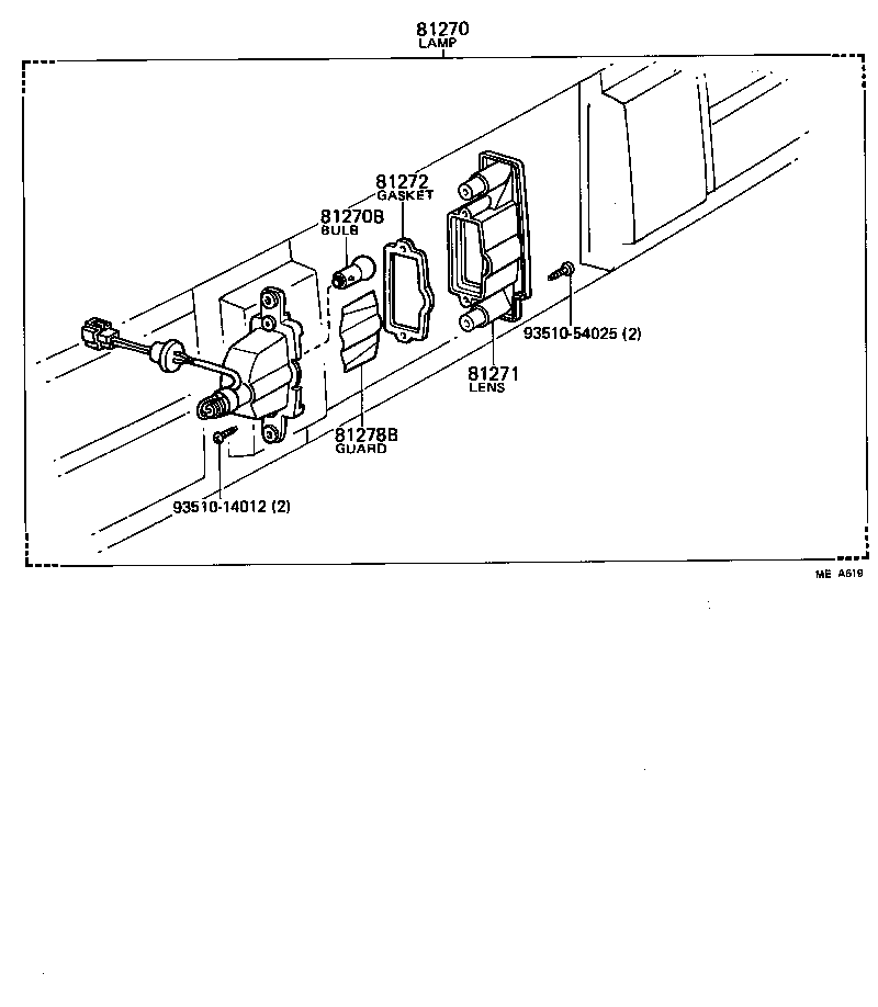 81690-19155 LAMP ASSY, LICENSE PLATE product image
