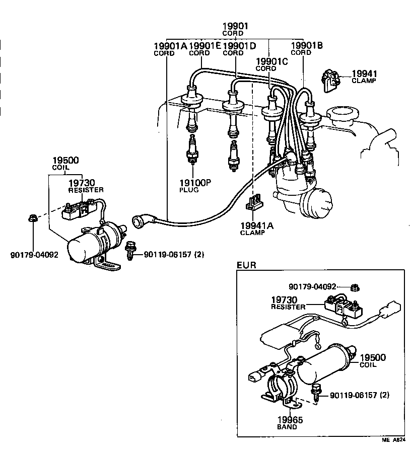 19944-35010 PLATE, RESISTIVE CORD CLAMP SUPPORT, NO.2 product image