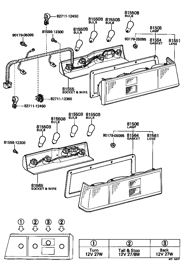 81561-12640 LENS, REAR COMBINATION LAMP, LH product image