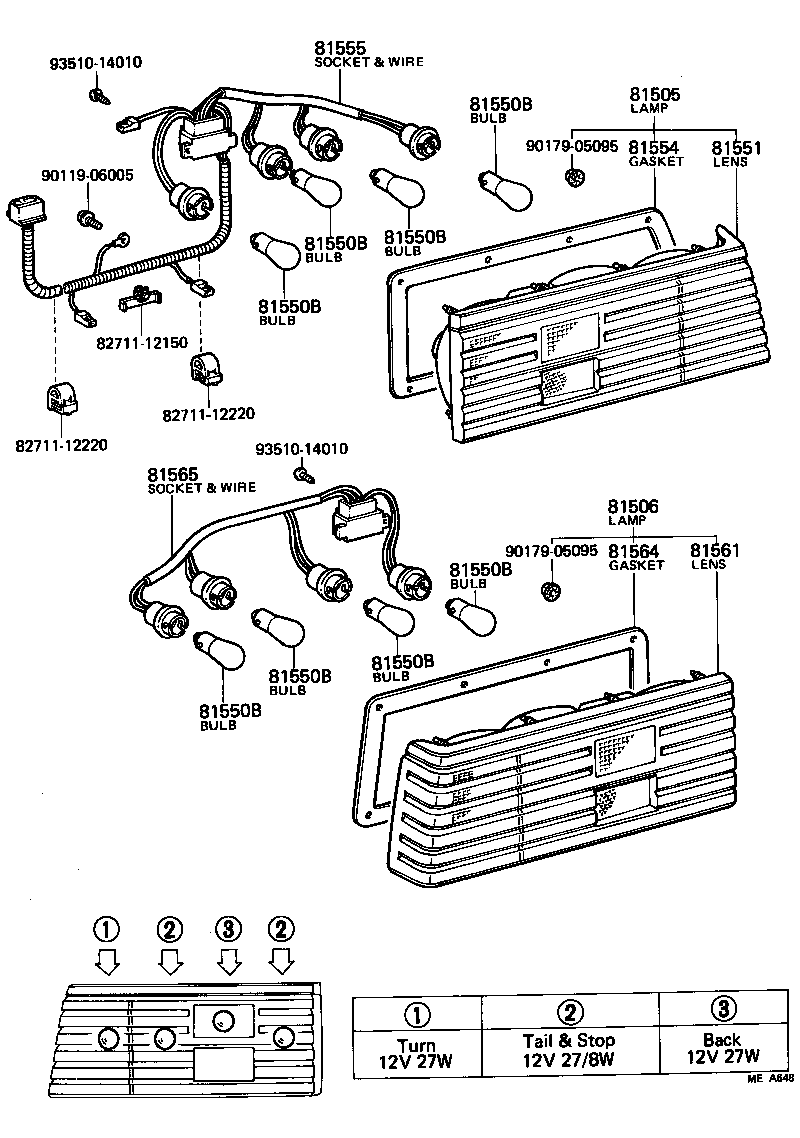 81561-12640 LENS, REAR COMBINATION LAMP, LH product image