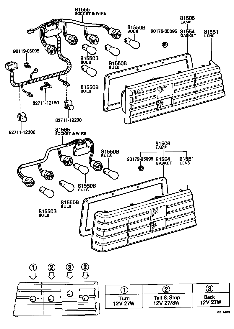 81561-12640 LENS, REAR COMBINATION LAMP, LH product image