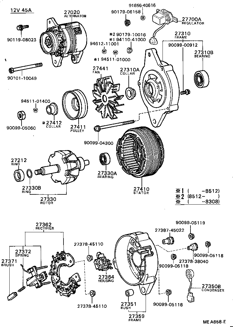27020-13170 ALTERNATOR ASSY product image