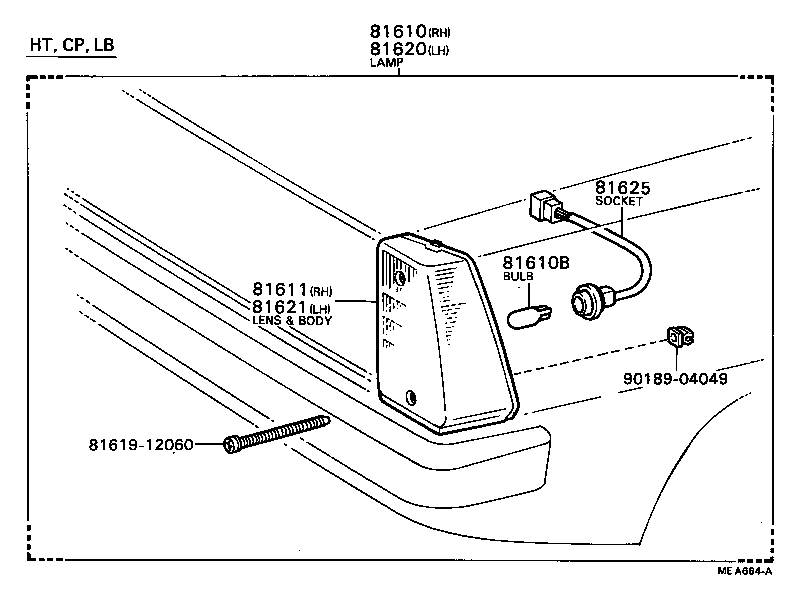 81610-19355 LAMP ASSY, PARKING & CLEARANCE, RH product image