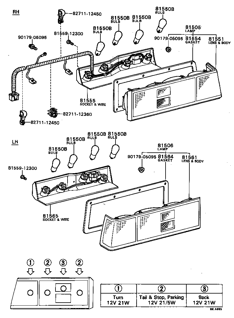 81506-19085 LAMP SUB-ASSY, REAR COMBINATION, LH product image