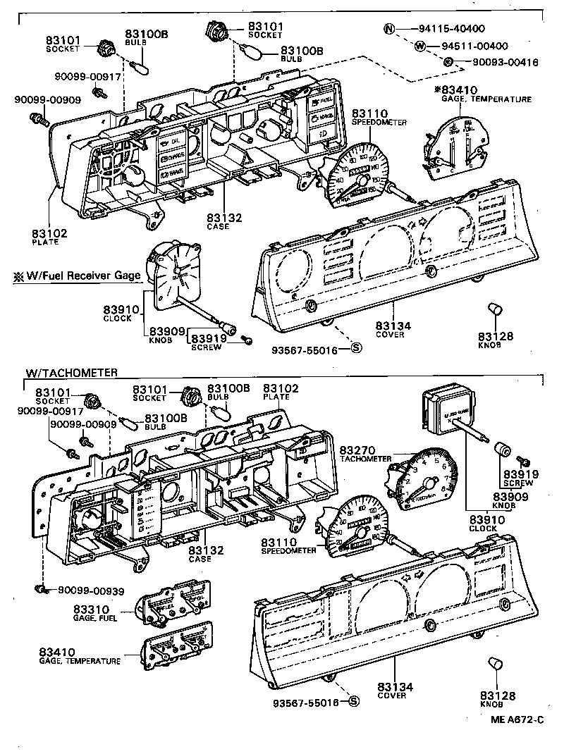 83132-12830 CASE, COMBINATION METER product image