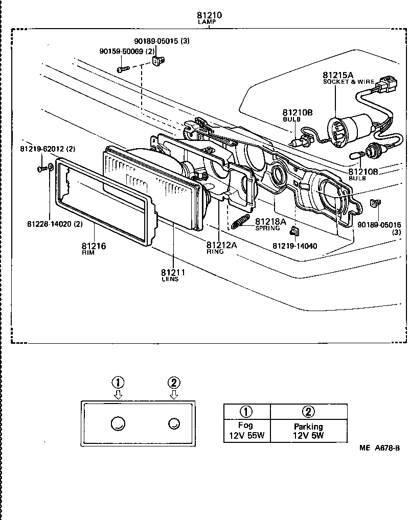 Toyota 90981-13018 BULB, FOG LAMP