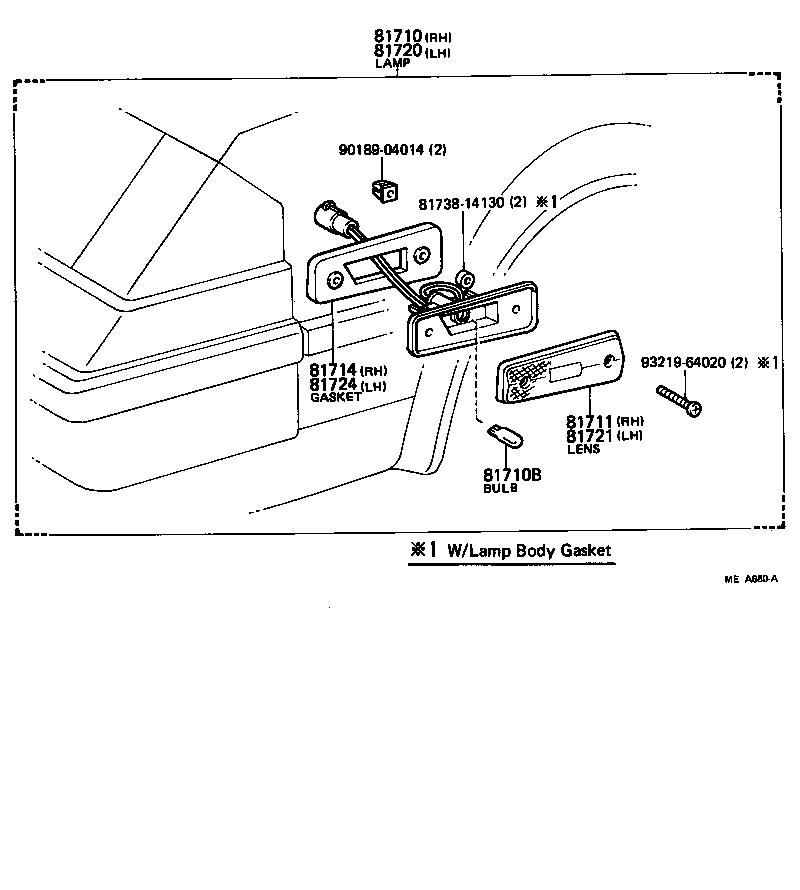 Toyota 81740-19305 LAMP ASSY, FRONT MARKER, LH