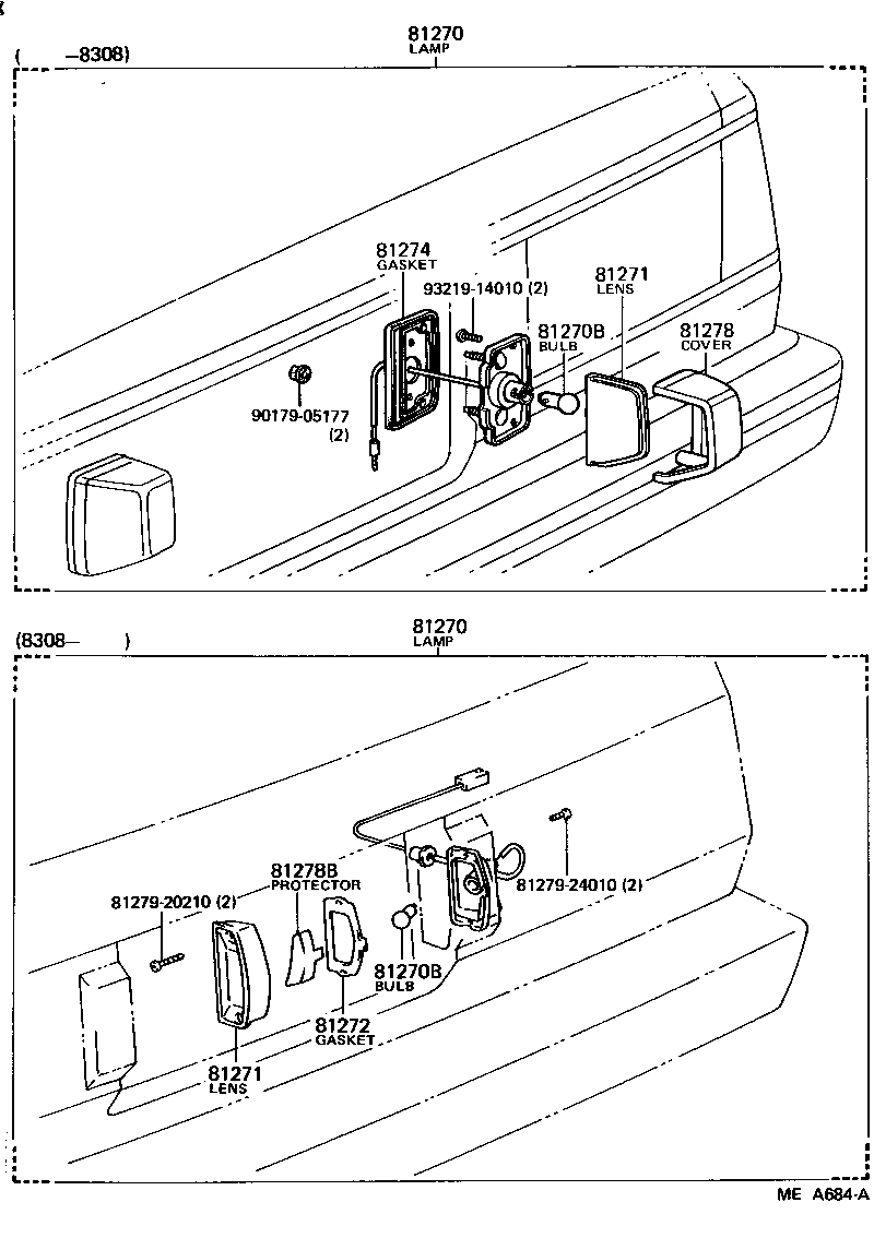 Toyota 81690-19155 LAMP ASSY, LICENSE PLATE