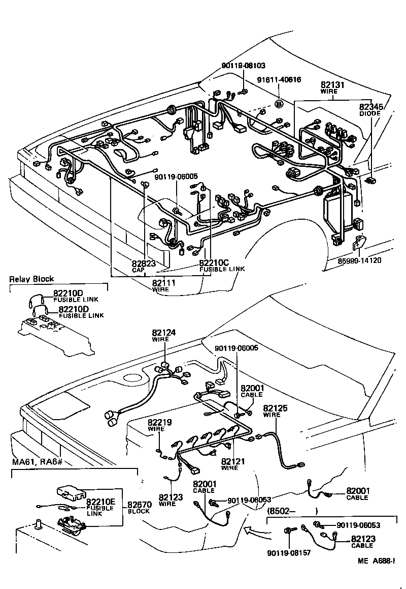 Toyota 82219-14041 WIRE, THERMO SENSOR