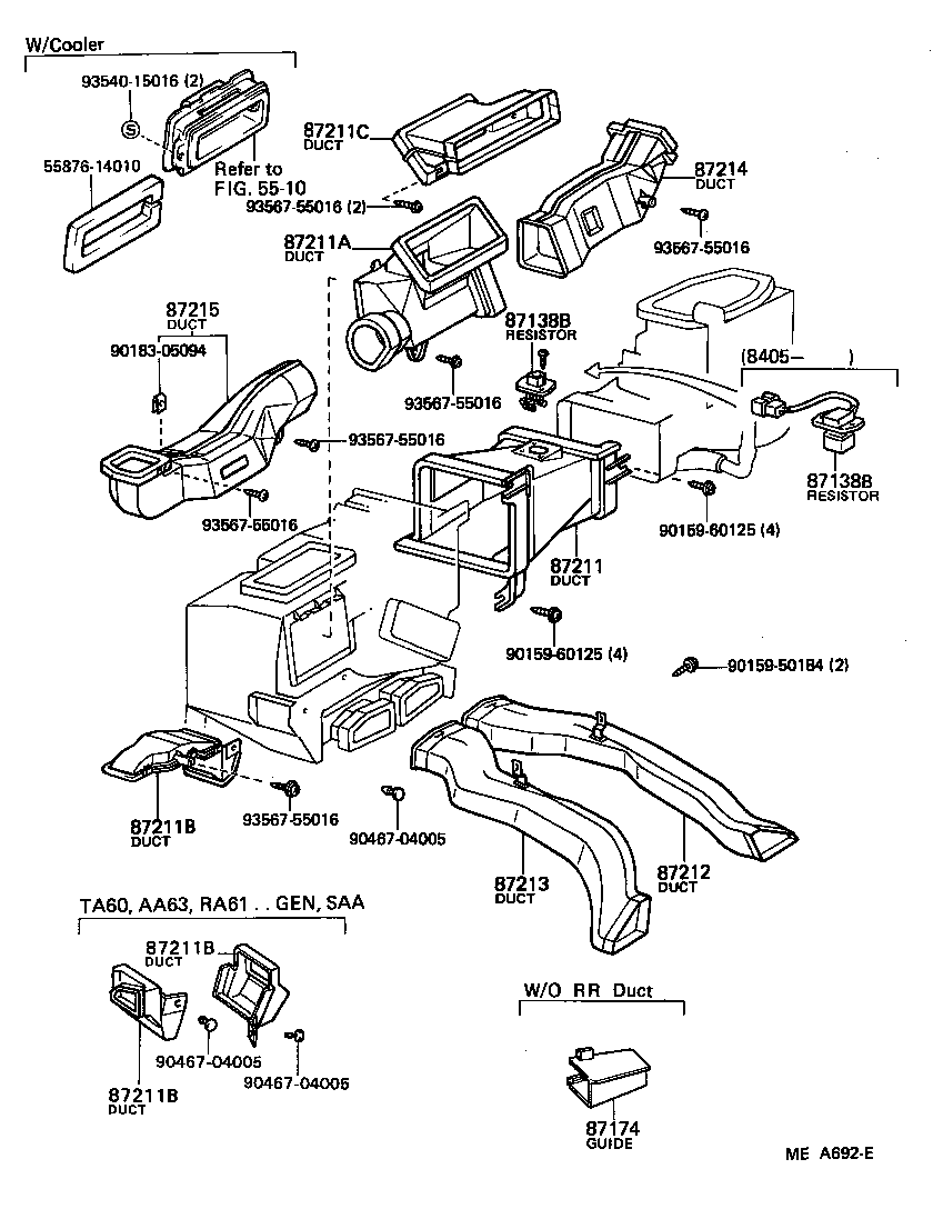 55907-14240 CABLE SUB-ASSY, WATER VALVE CONTROL product image
