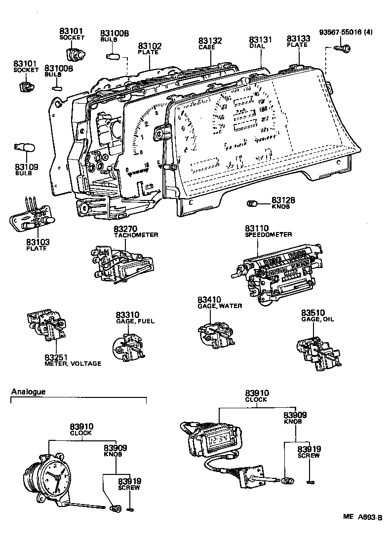 Toyota 83132-14830 CASE, COMBINATION METER