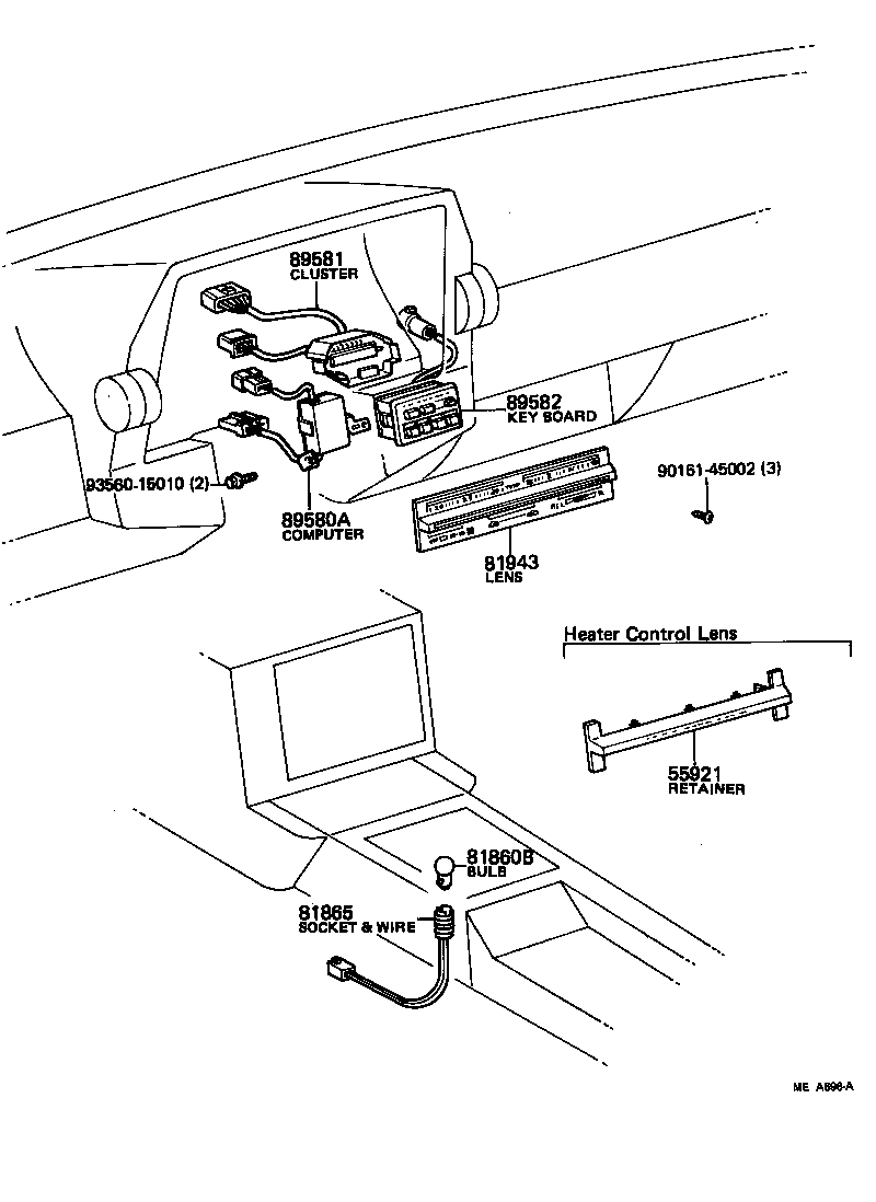Toyota 81943-14341 LENS, HEATER CONTROL INDICATOR