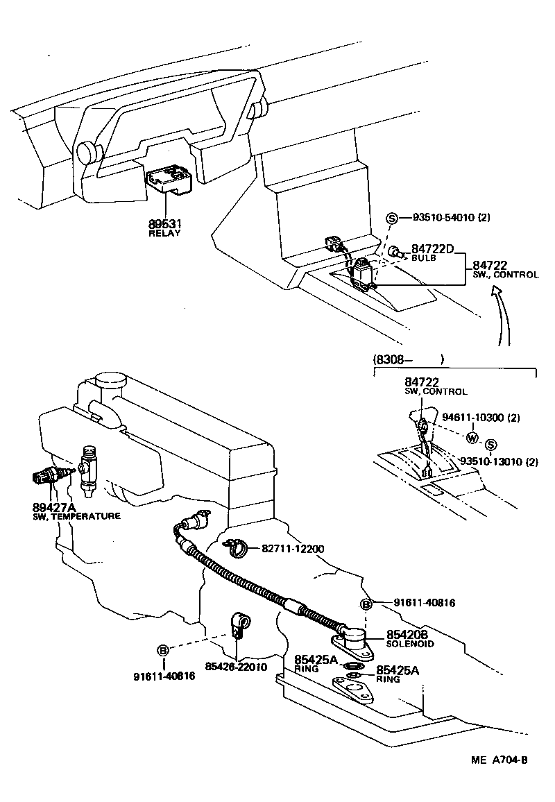 Toyota 84722-14070-04 SWITCH, TRANSMISSION CONTROL