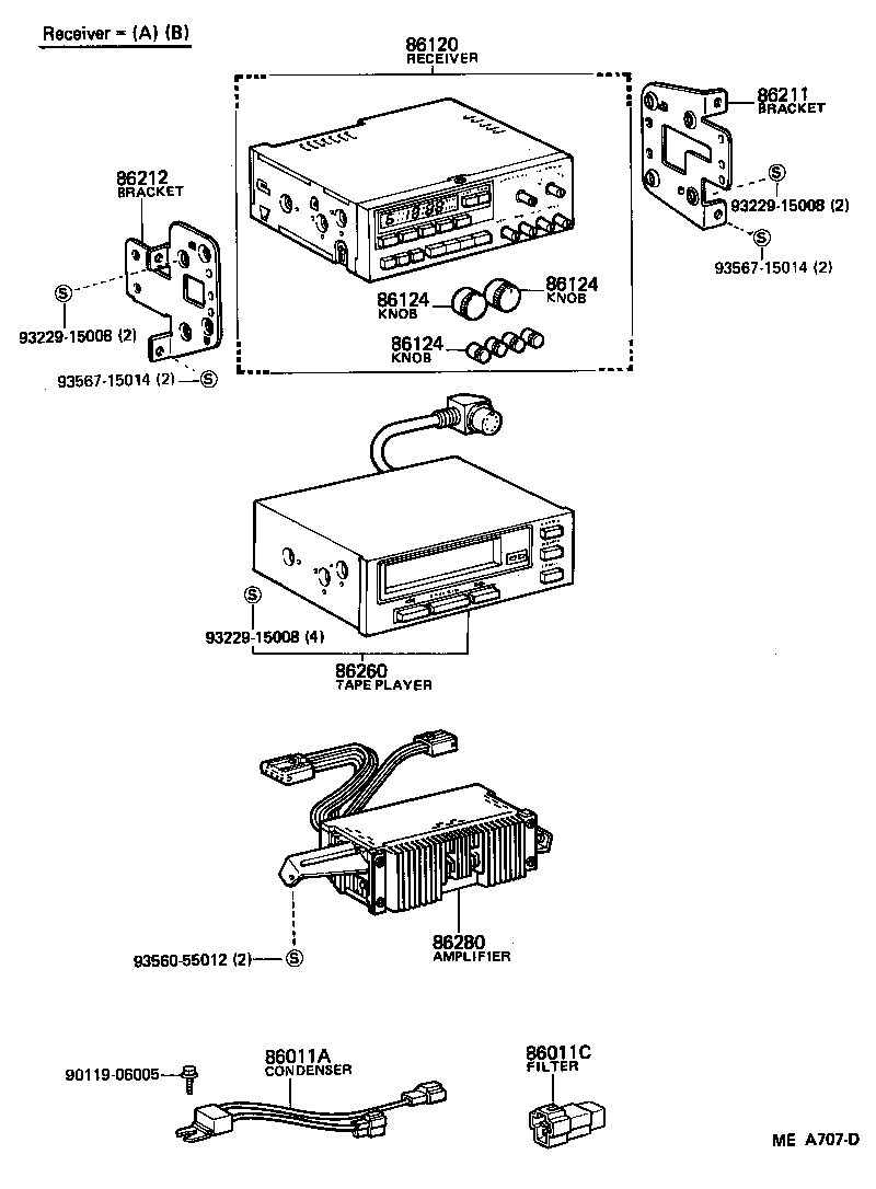Toyota 86260-19035 TAPE PLAYER ASSY