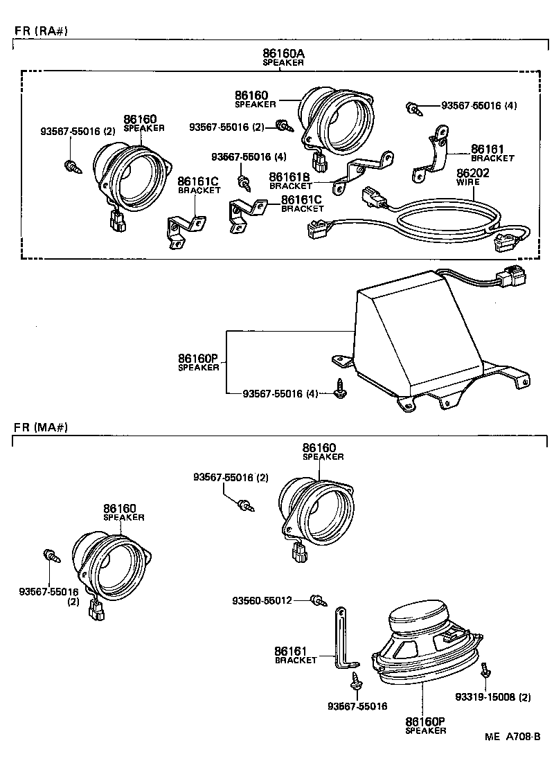 Toyota 86160-14180 SPEAKER ASSY, FRONT NO.1
