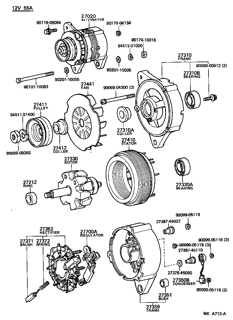 27310-63010 FRAME ASSY, DRIVE END, ALTERNATOR product image