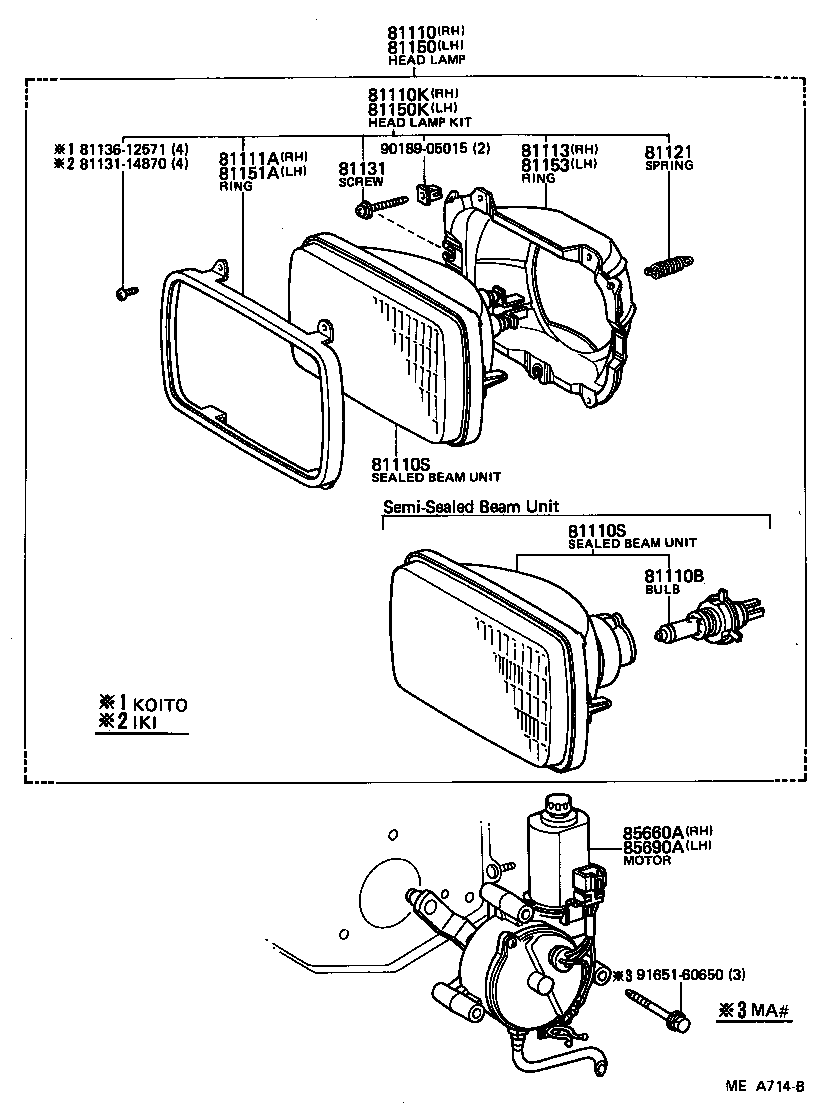 04818-14060 HEADLAMP KIT, W/O SEALED BEAM, LH product image