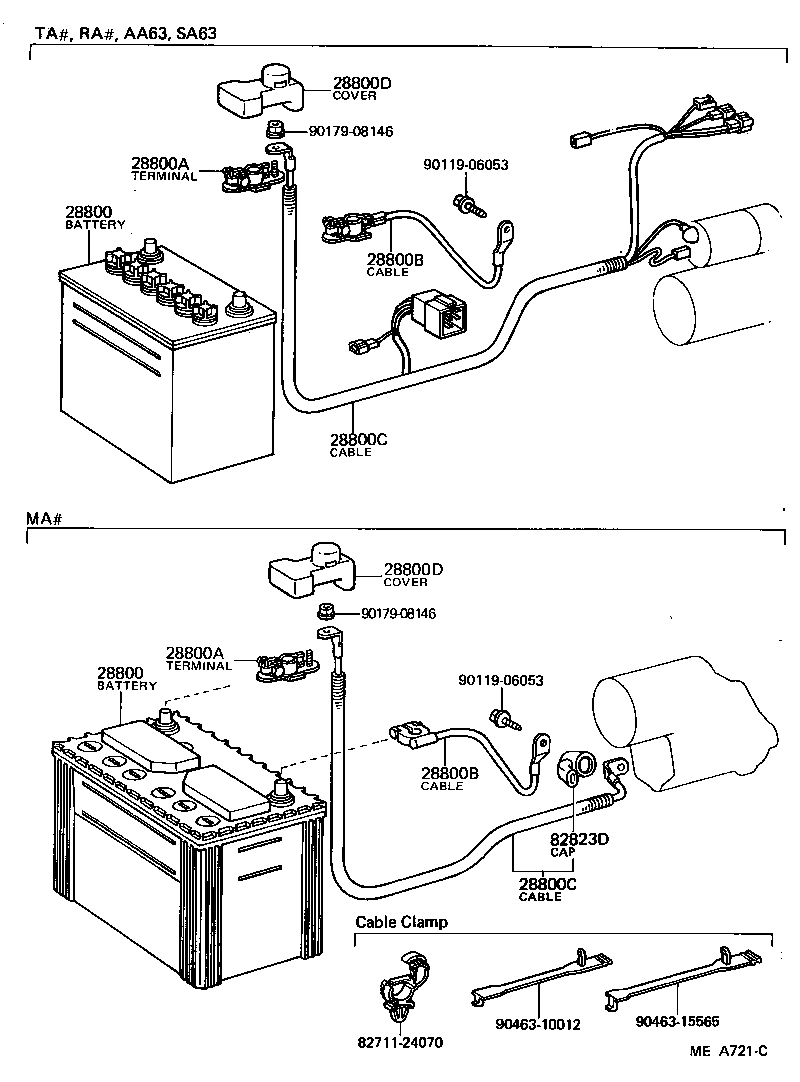 82122-24040 CABLE, BATTERY TO STARTER(FOR BATTERY TO MAIN SWITCH) product image