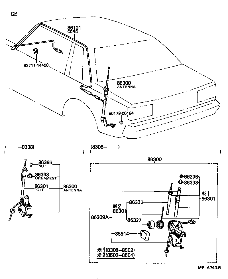86300-14331 ANTENNA ASSY, W/HOLDER product image