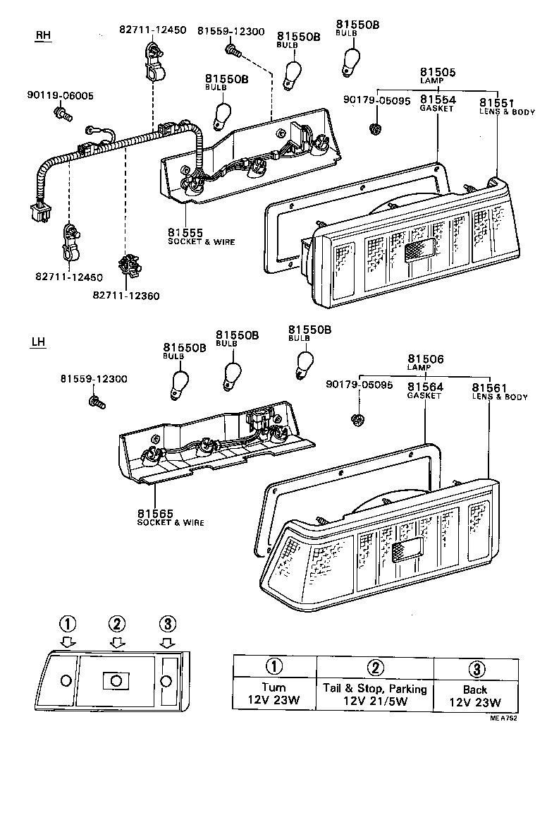 81505-19286 LAMP SUB-ASSY, REAR COMBINATION, RH product image