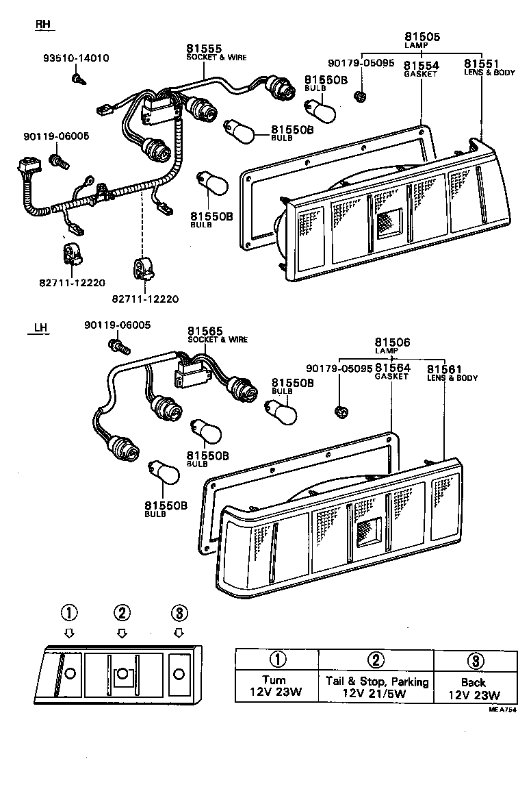81505-19286 LAMP SUB-ASSY, REAR COMBINATION, RH product image