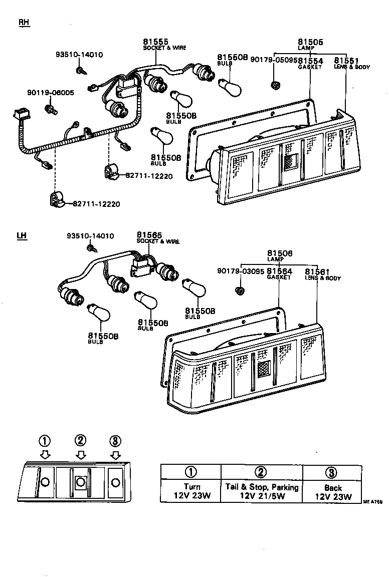 81505-19286 LAMP SUB-ASSY, REAR COMBINATION, RH product image