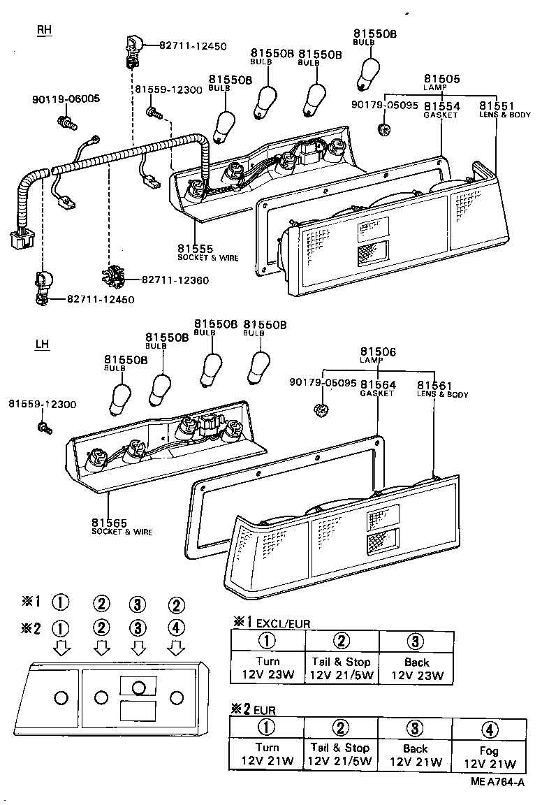 81505-19635 LAMP SUB-ASSY, REAR COMBINATION, RH product image