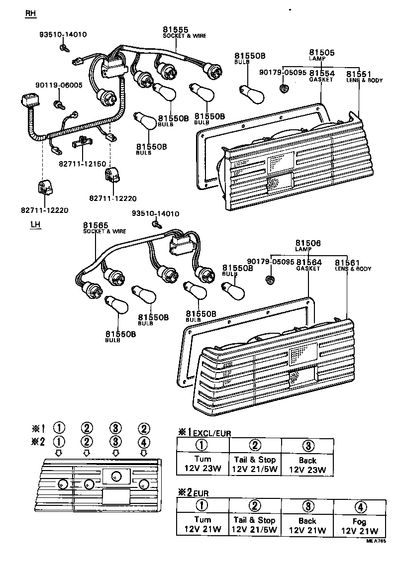 81505-19635 LAMP SUB-ASSY, REAR COMBINATION, RH product image
