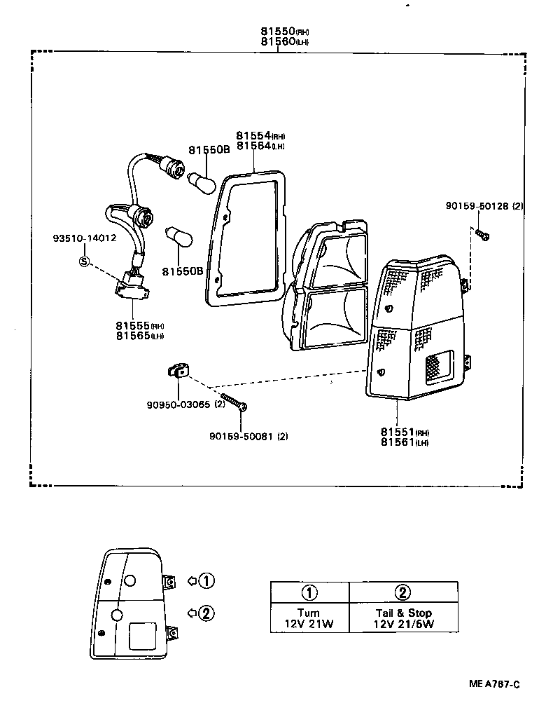 81505-19635 LAMP SUB-ASSY, REAR COMBINATION, RH product image