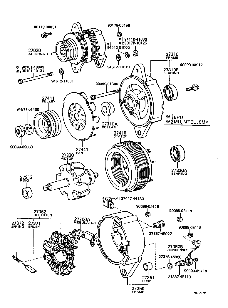 27060-70060 ALTERNATOR ASSY product image