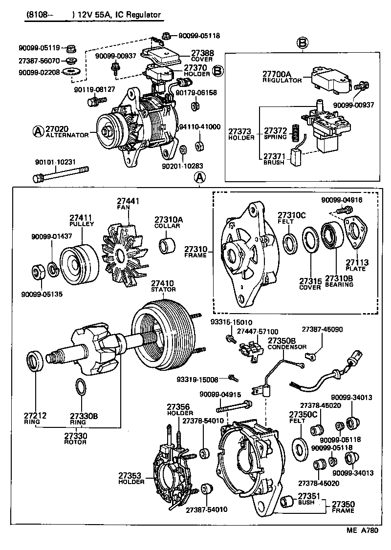 27020-44071 ALTERNATOR ASSY product image