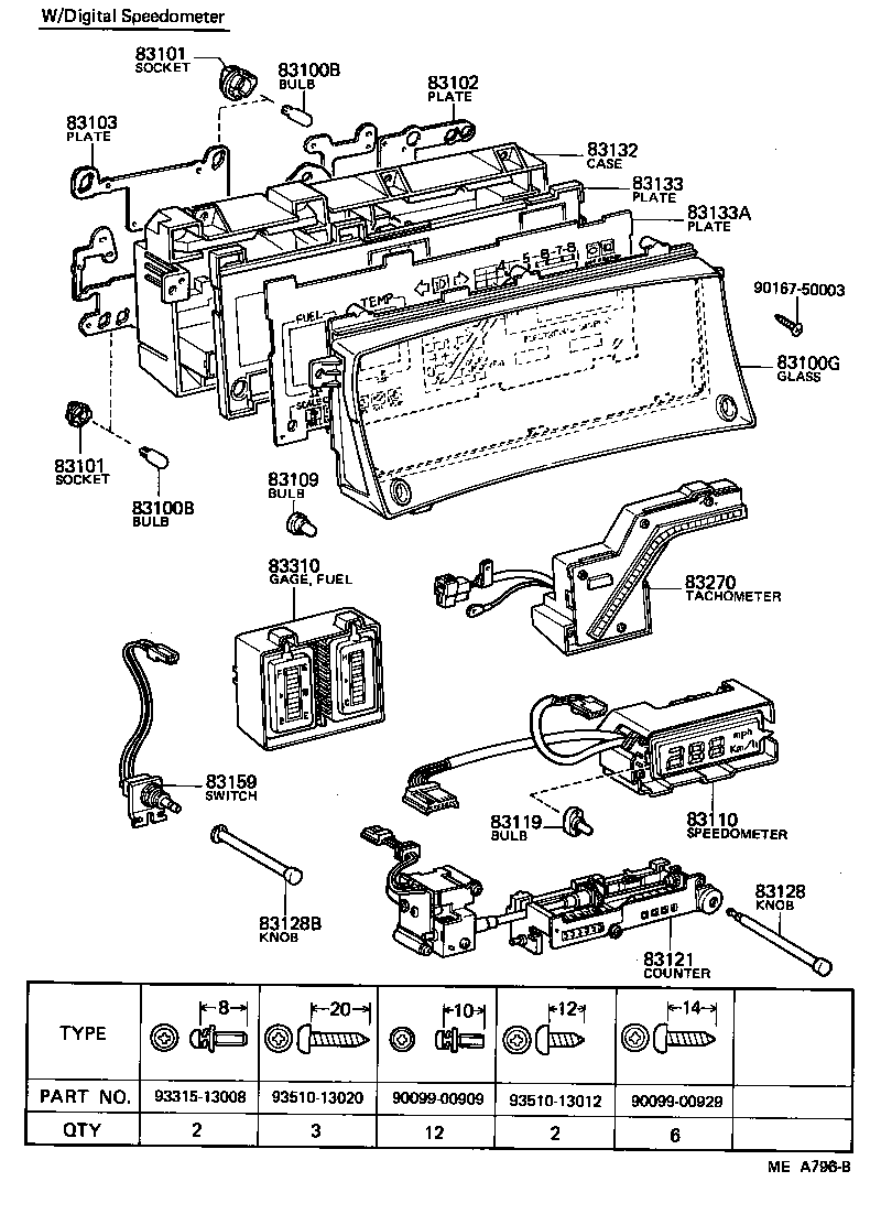 83132-30820 CASE, COMBINATION METER product image