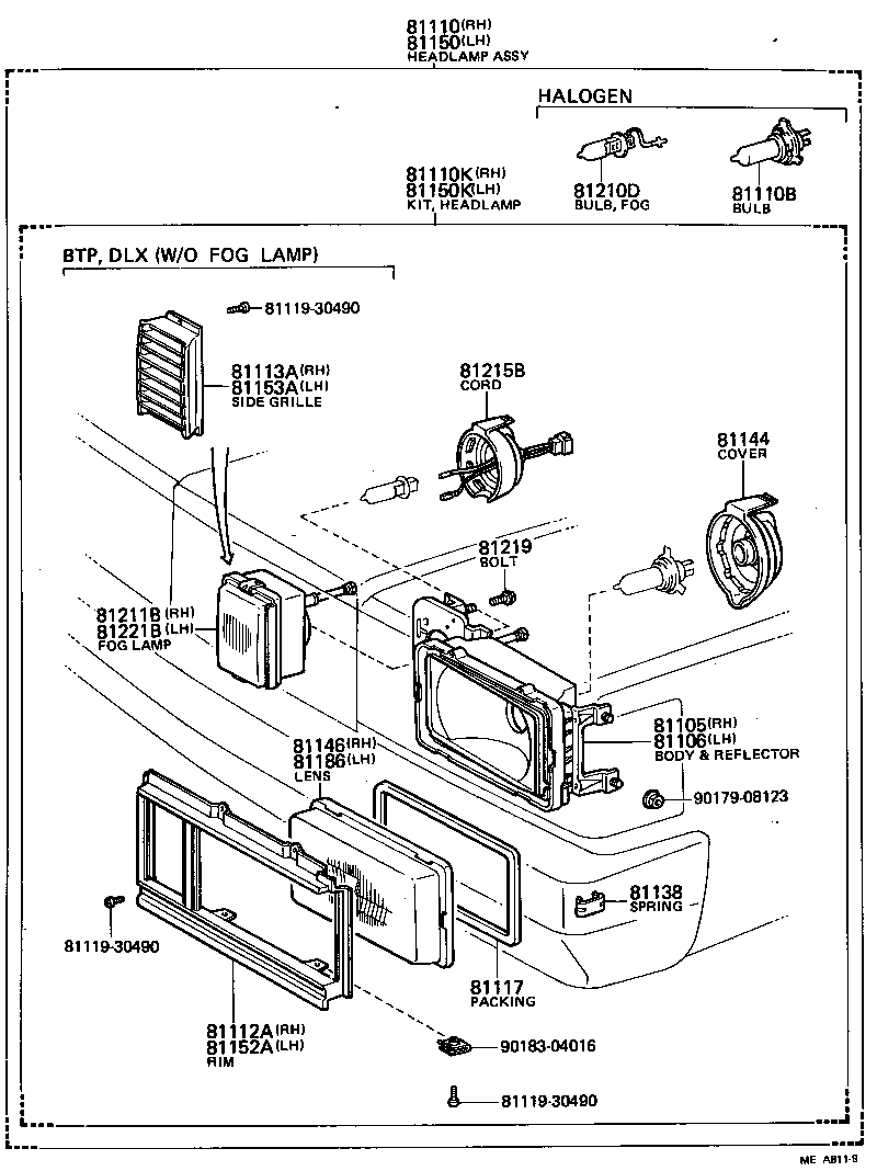 81150-39655 HEADLAMP ASSY, LH product image