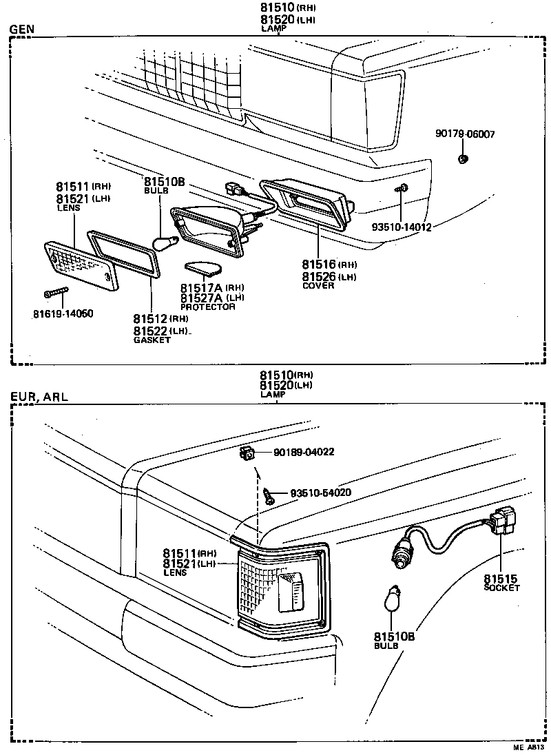 81526-30400 RIM, FRONT TURN SIGNAL LAMP, LH product image