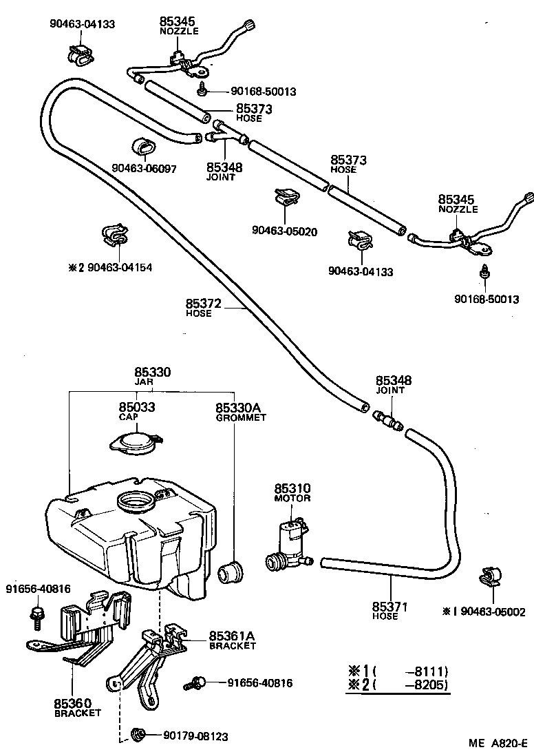 90446-07009 HOSE, WINDSHIELD WASHER (FROM MOTOR TO JOINT) product image