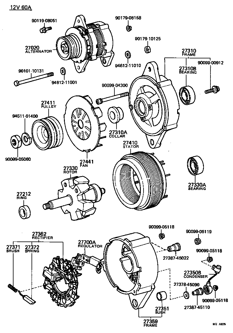 27020-44071 ALTERNATOR ASSY product image