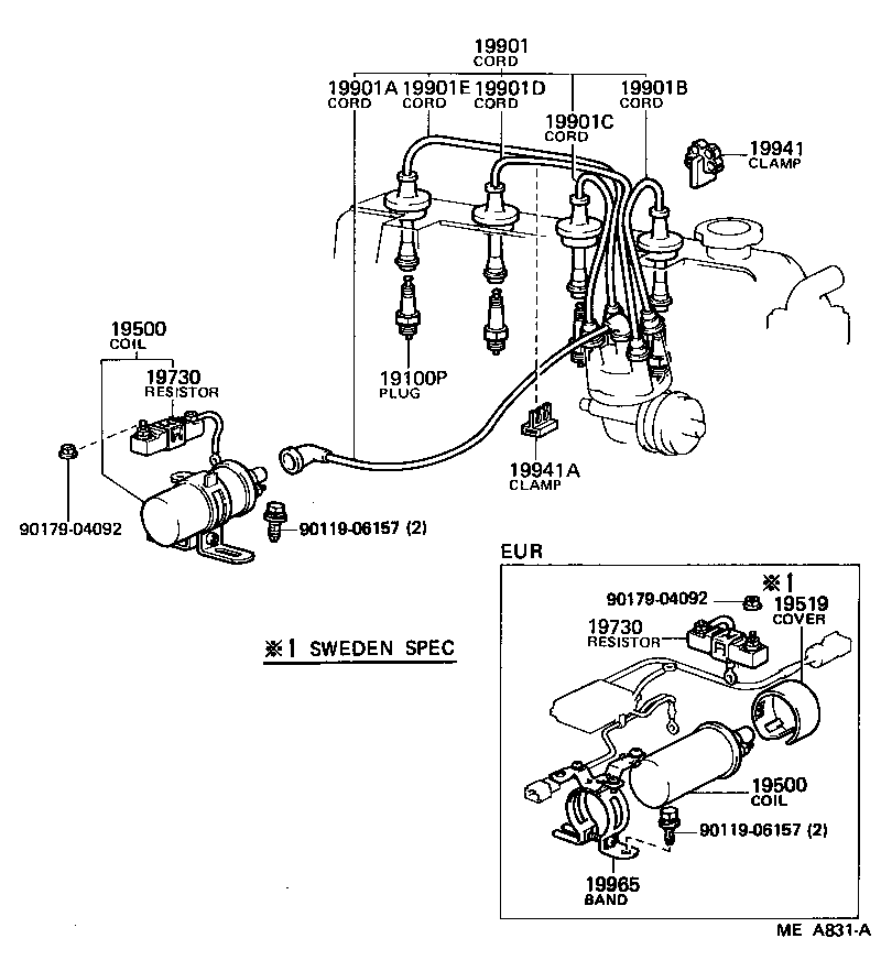 90919-04030 RESISTOR, IGNITION COIL product image
