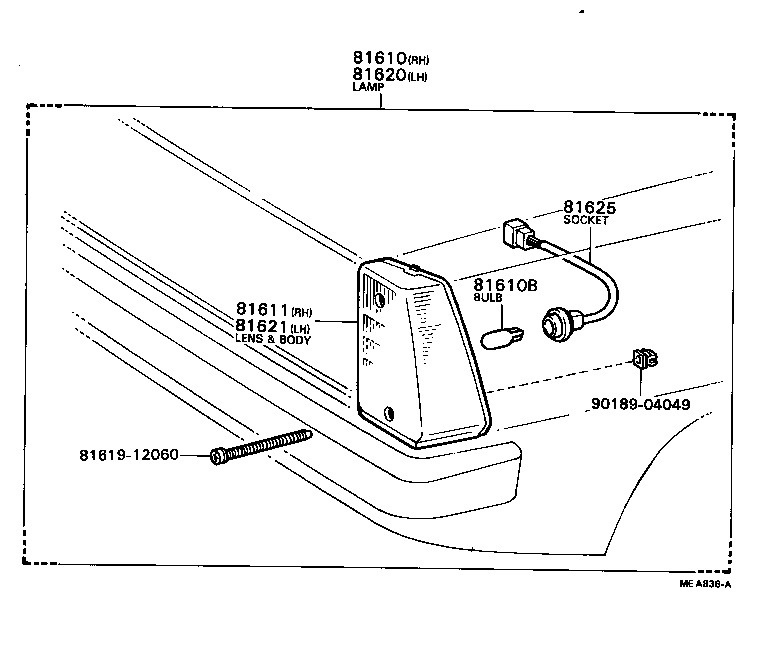 81610-19216 LAMP ASSY, PARKING & CLEARANCE, RH product image