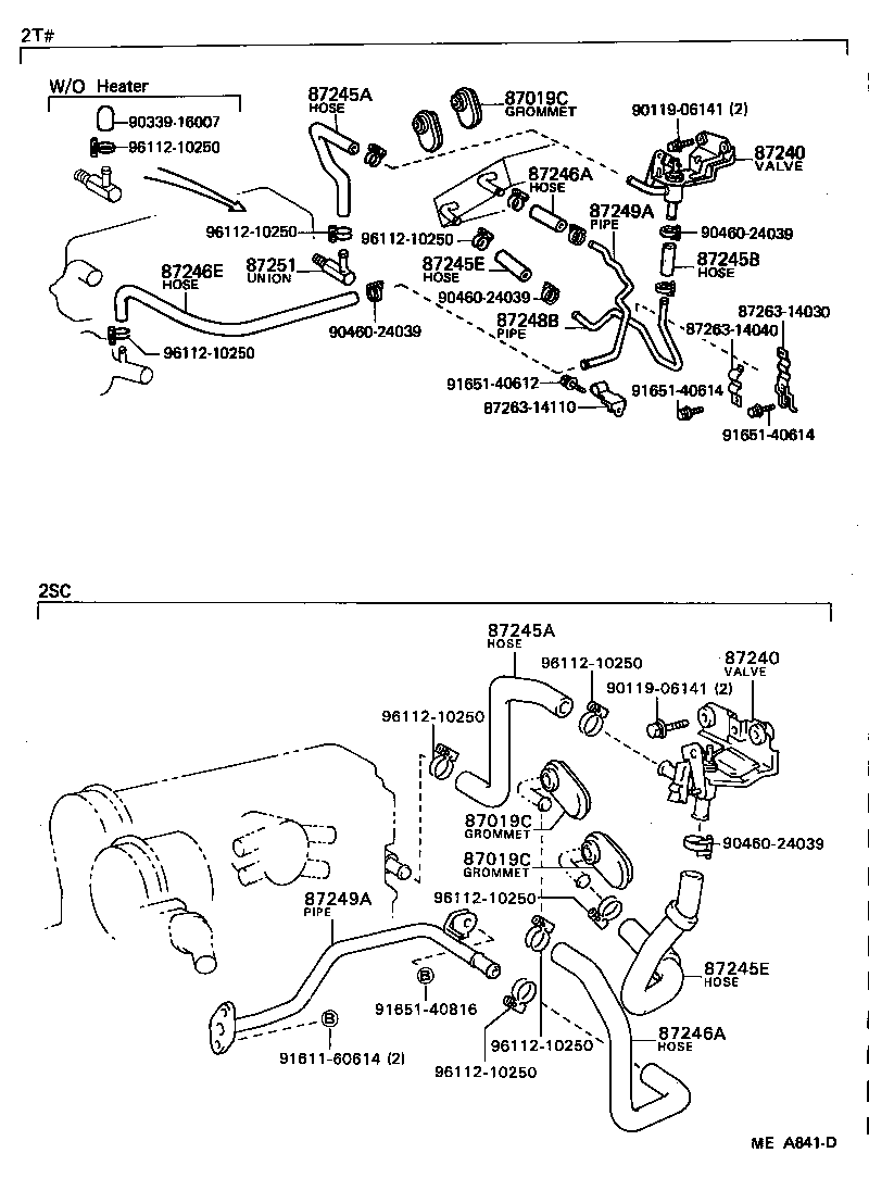 87208-22130 PIPE, HEATER WATER INLET, A product image