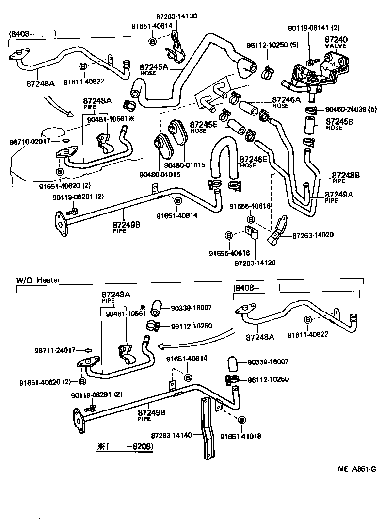 Toyota 87245-14760 HOSE, HEATER WATER, INLET E