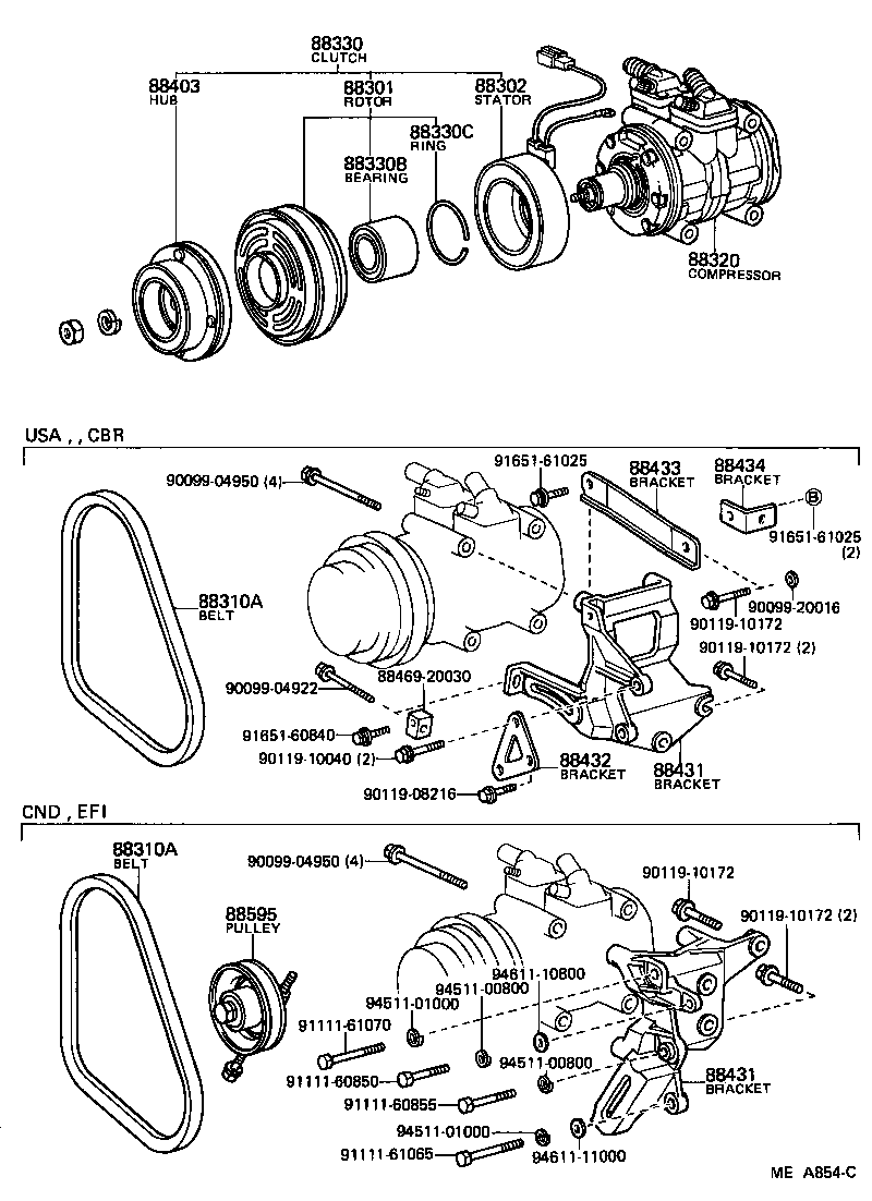 Toyota 88304-14020 CYLINDER SUB-ASSY, COOLER COMPRESSOR