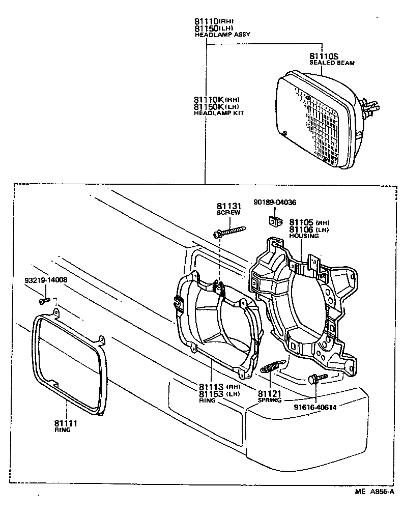 Toyota 81150-39745 HEADLAMP ASSY, LH
