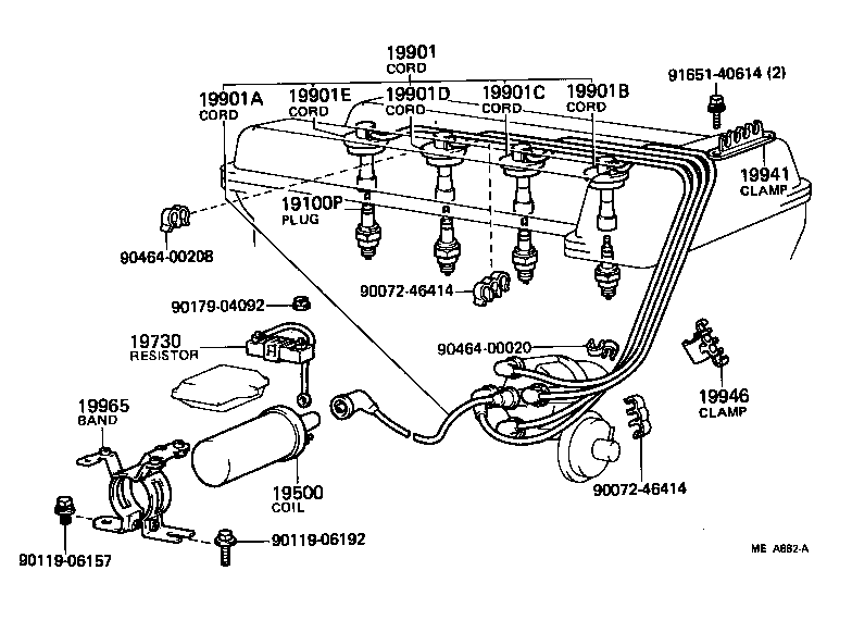 19944-35010 PLATE, RESISTIVE CORD CLAMP SUPPORT, NO.2 product image