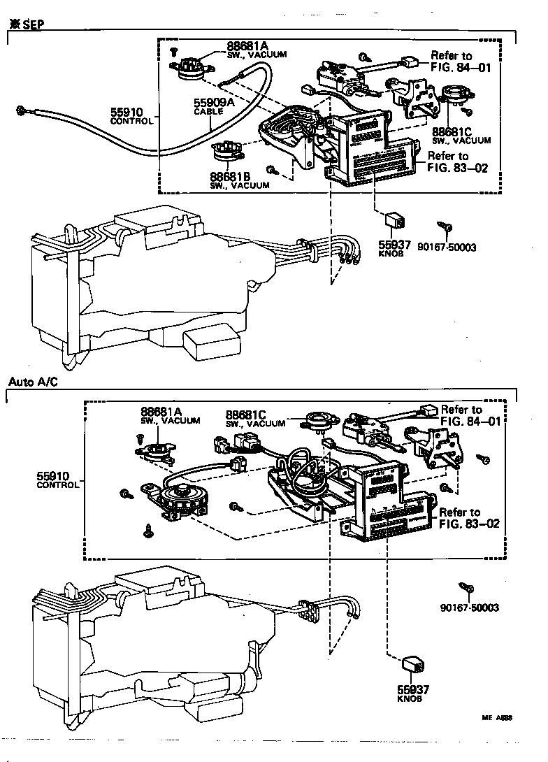 55907-30100 CABLE SUB-ASSY, TEMPERATURE DAMPER CONTROL product image