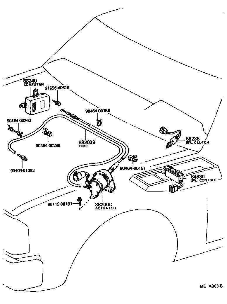 Toyota 90445-08209 HOSE, CRUISE CONTROL VACUUM
