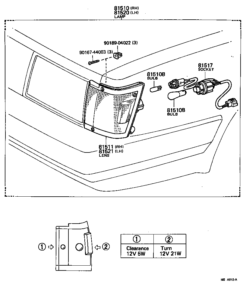 81520-19665 LAMP ASSY, FRONT TURN SIGNAL, LH product image