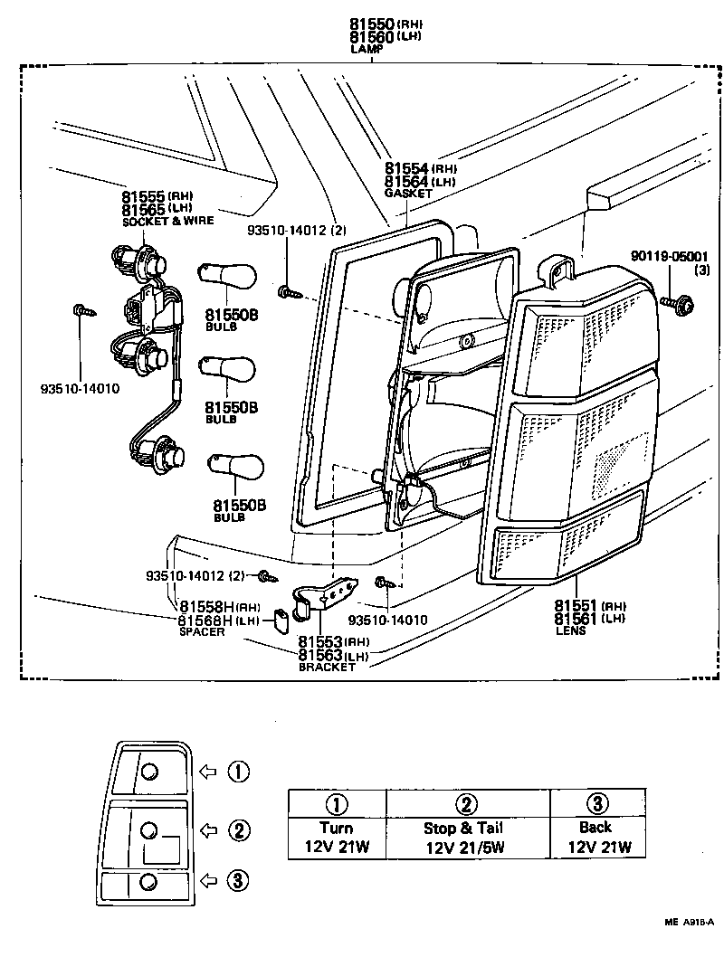 81557-91C01 BRACKET, REAR COMBINATION LAMP, NO.1 RH product image