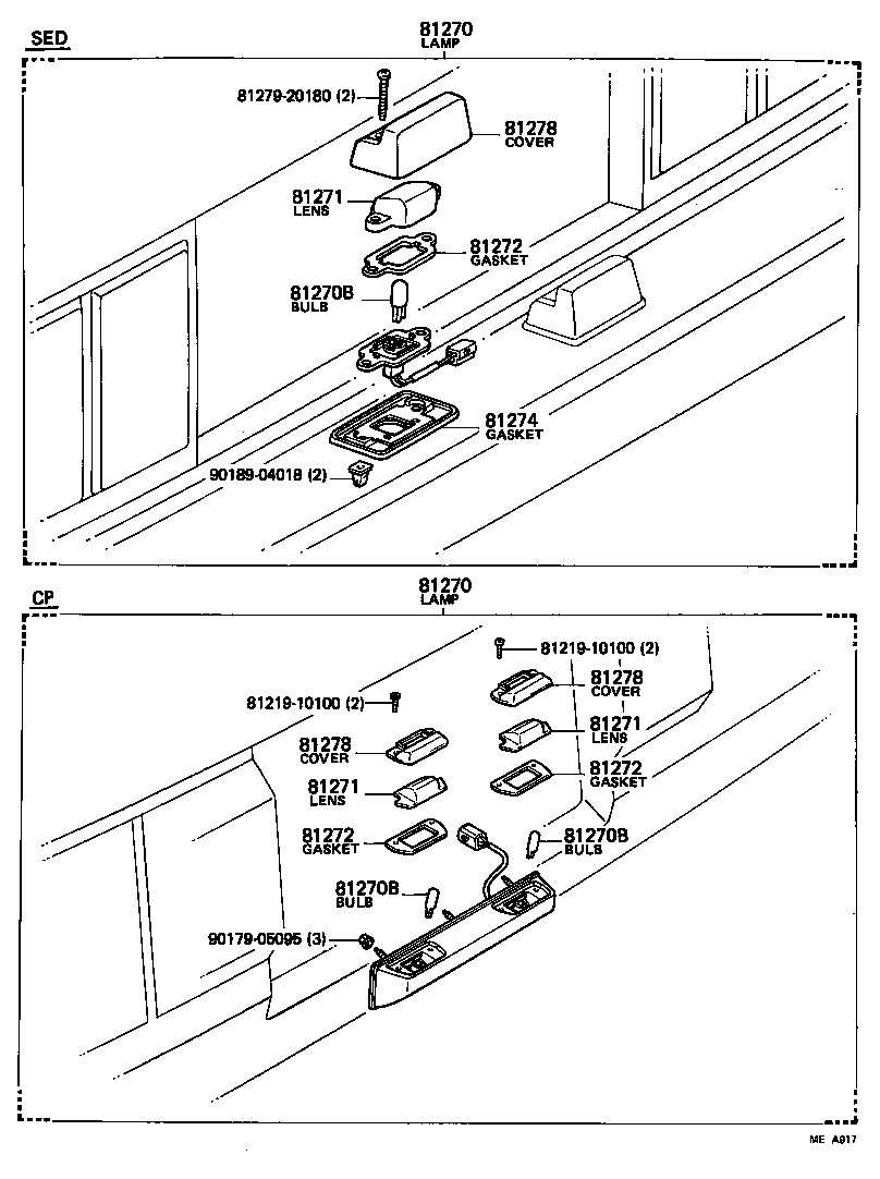81272-14170 GASKET, LICENSE PLATE LAMP LENS product image